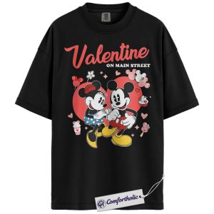 Minnie and Mickey Mouse Shirt, Valentine's Day Shirt, Animated Graphic Tee, Comfort Colors Shirt