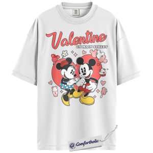 Alternative view of Minnie and Mickey Mouse Shirt, Valentine's Day Shirt, Animated Graphic Tee, Comfort Colors Shirt