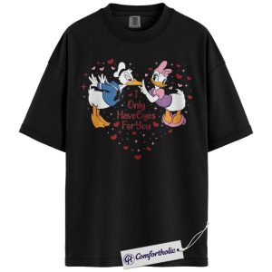 Alternative view of Daisy Duck Shirt, Donald Duck Shirt, Valentine's Day Shirt, Animated Graphic Tee, Comfort Colors Shirt
