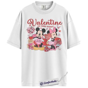 Alternative view of Minnie and Mickey Mouse Shirt, Valentine's Day Shirt, Animated Graphic Tee, Comfort Colors Shirt