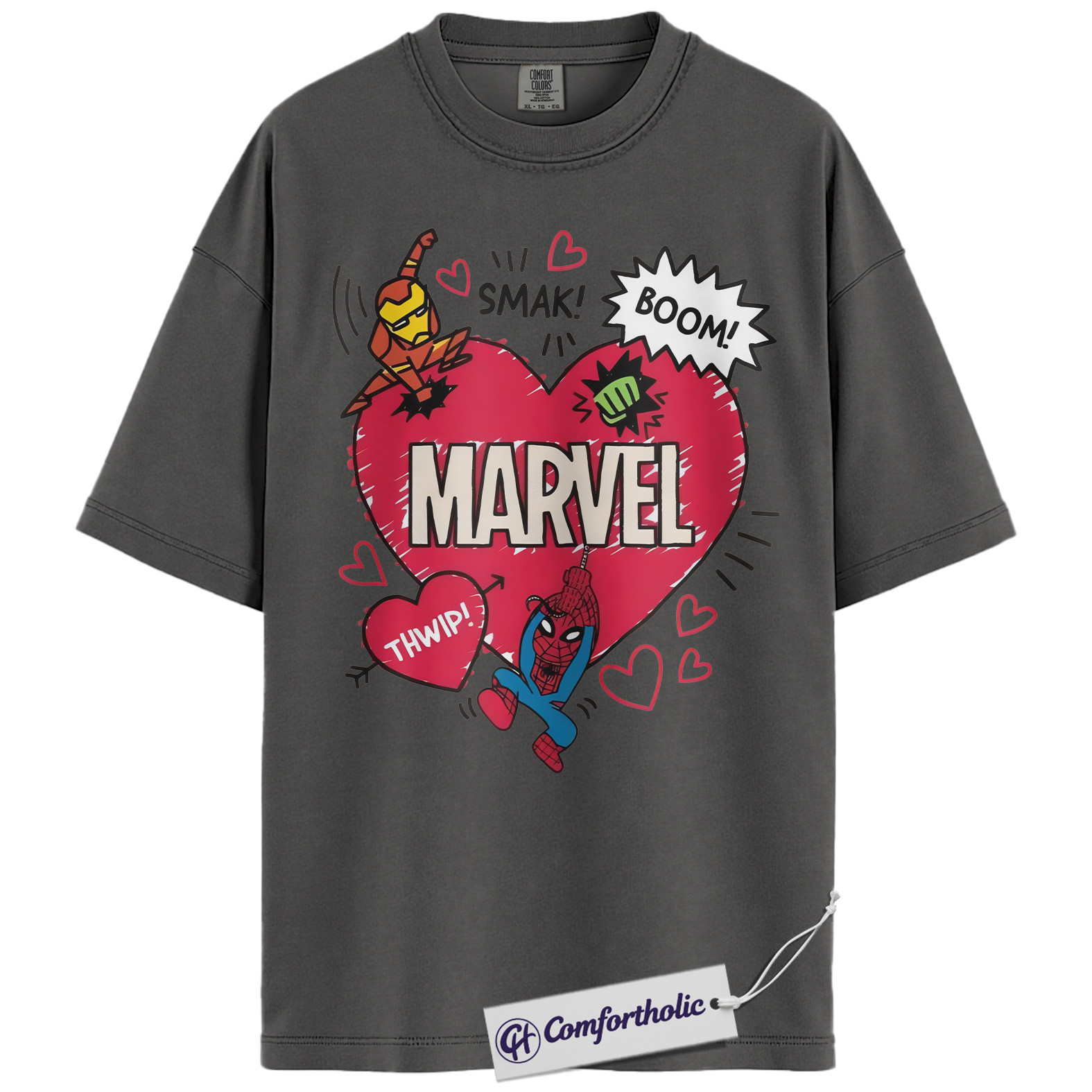 Spider-Man Shirt, Valentine's Day Shirt, Marvel Comics Graphic Tee, Comfort Colors Shirt - Image 3