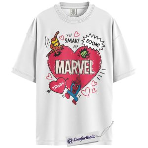 Alternative view of Spider-Man Shirt, Valentine's Day Shirt, Marvel Comics Graphic Tee, Comfort Colors Shirt