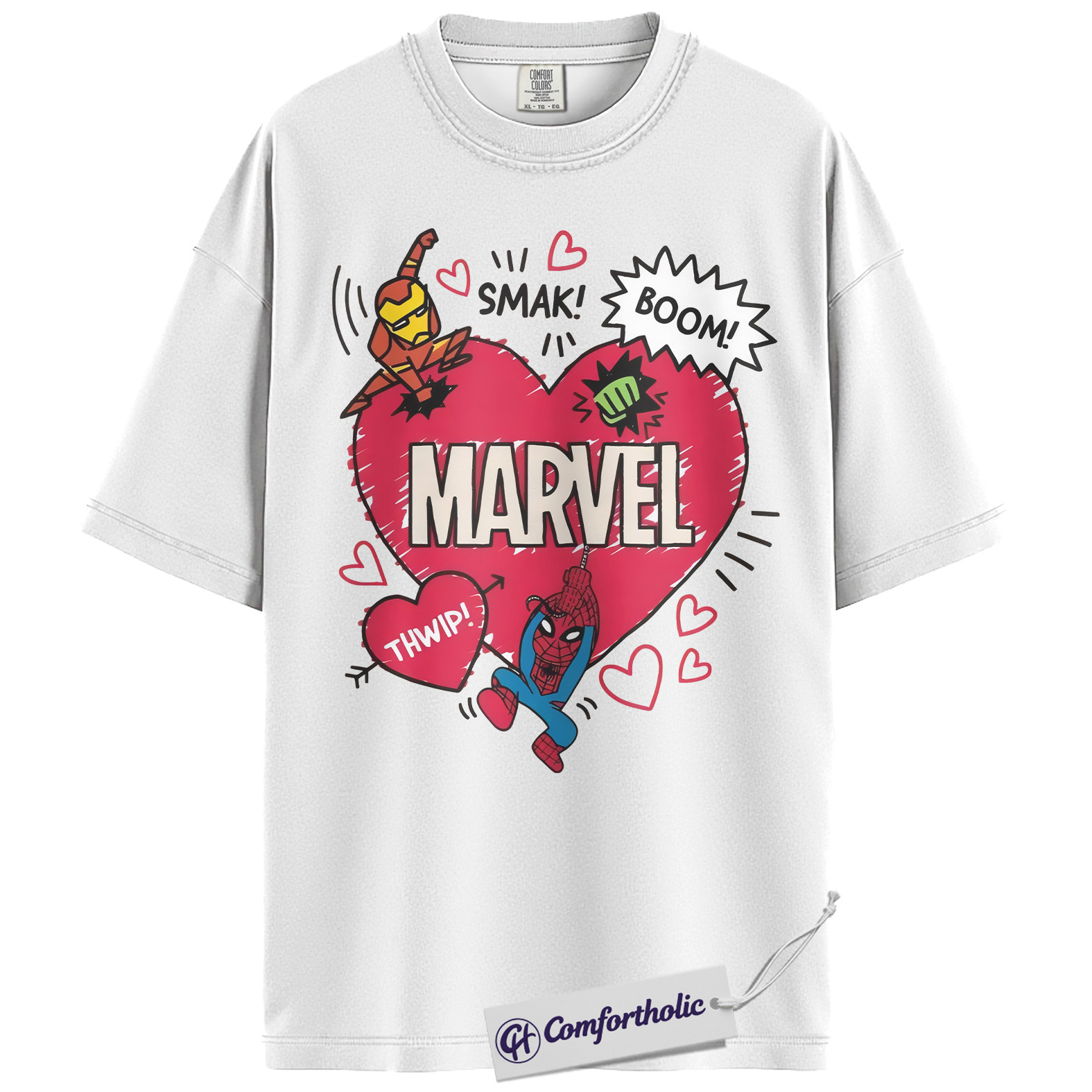 Spider-Man Shirt, Valentine's Day Shirt, Marvel Comics Graphic Tee, Comfort Colors Shirt - Image 2