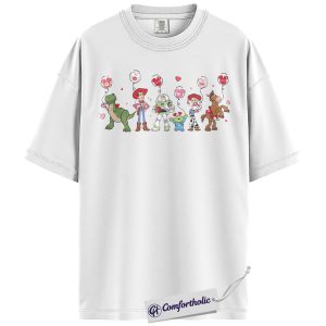 Alternative view of Toy Story Shirt, Valentine's Day Shirt, Animated Graphic Tee, Comfort Colors Shirt