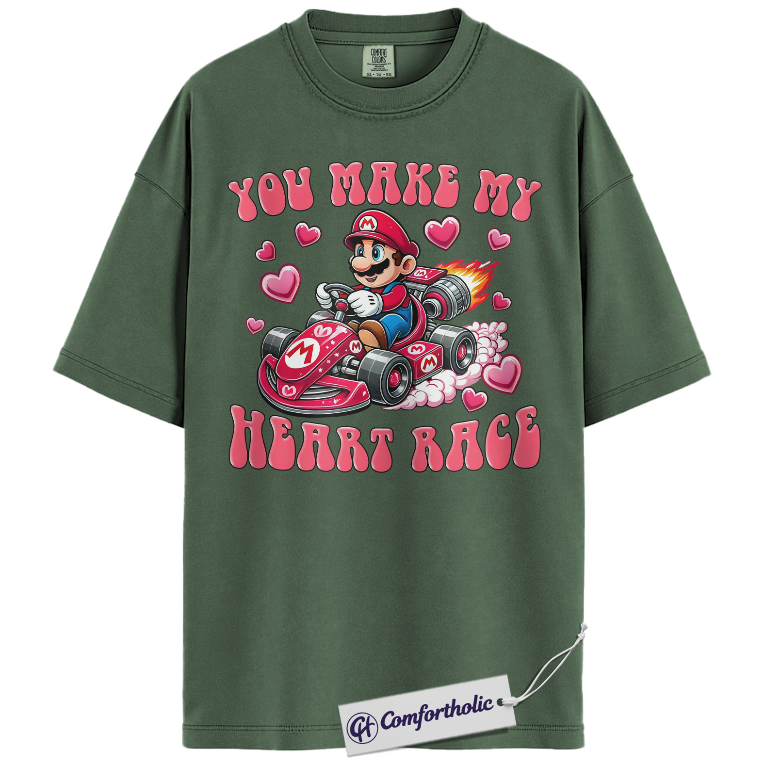 Super Mario Shirt, Valentine's Day Shirt, Game Graphic Tee, Comfort Colors Shirt - Image 6