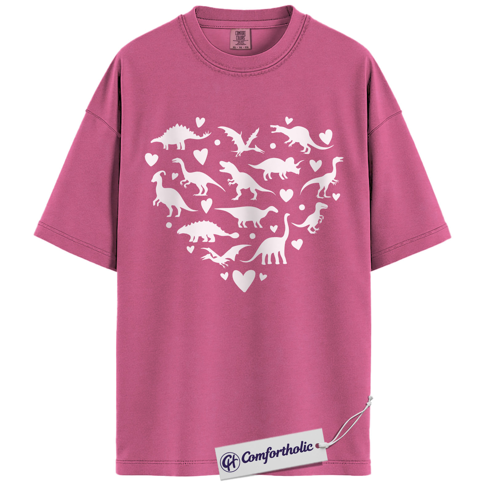 Dinosaur Heart Shirt, Cute Dino Valentine T-Shirt, Romantic Love Graphic Tee, Valentine Gift for Dinosaur Lovers, Comfort Colors Shirt - Image 16