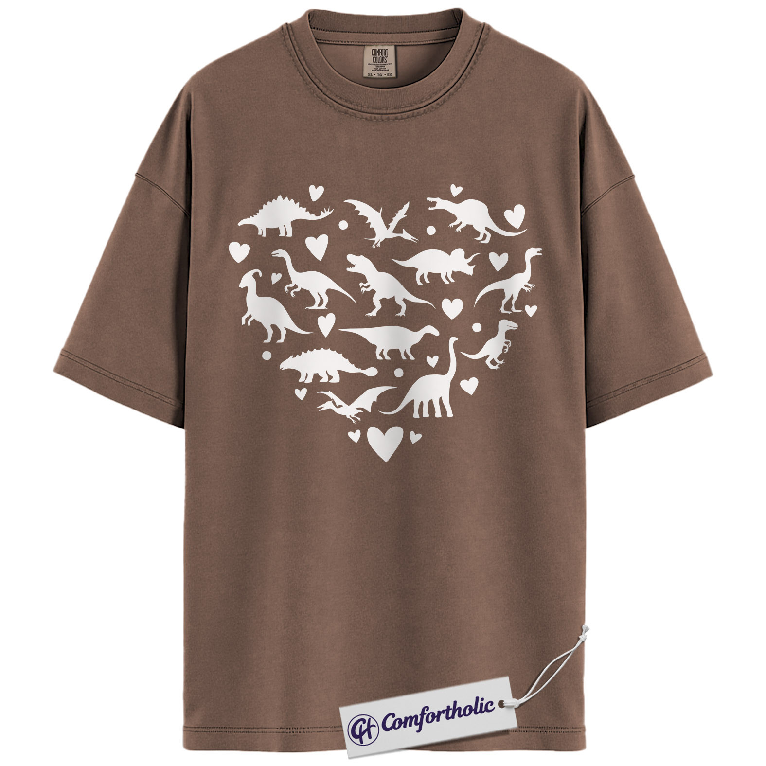 Dinosaur Heart Shirt, Cute Dino Valentine T-Shirt, Romantic Love Graphic Tee, Valentine Gift for Dinosaur Lovers, Comfort Colors Shirt - Image 19