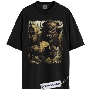 Bison Shirt, Buffalo Wildlife Graphic Tee, Western Animal T-Shirt, Gift for Nature Lovers, Comfort Colors Shirt