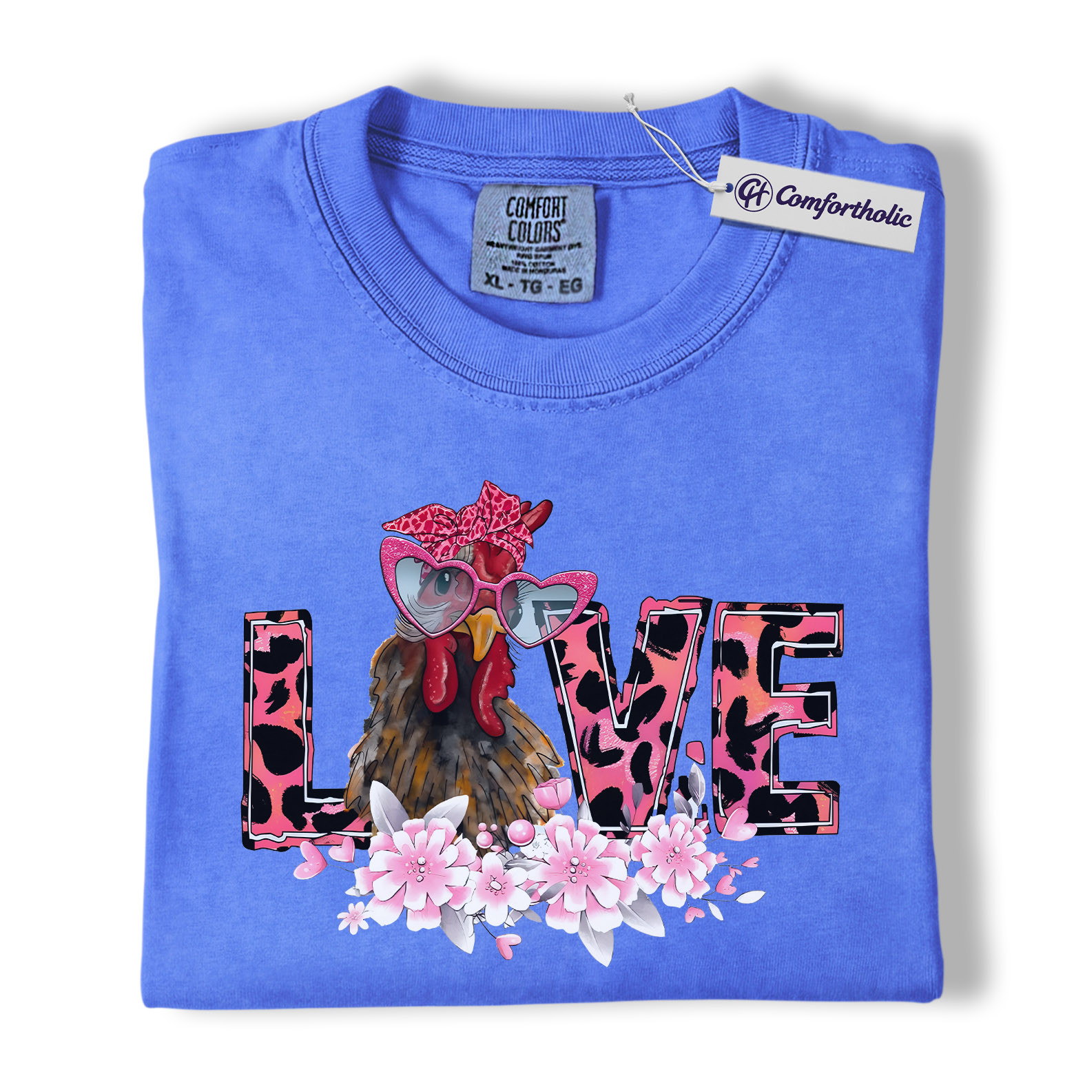 Valentine Chicken Love Shirt, Funny Farm Animal Graphic Tee, Cute Chicken Lover T-Shirt, Sweet Gift for Chicken Moms, Comfort Colors Shirt - Image 12