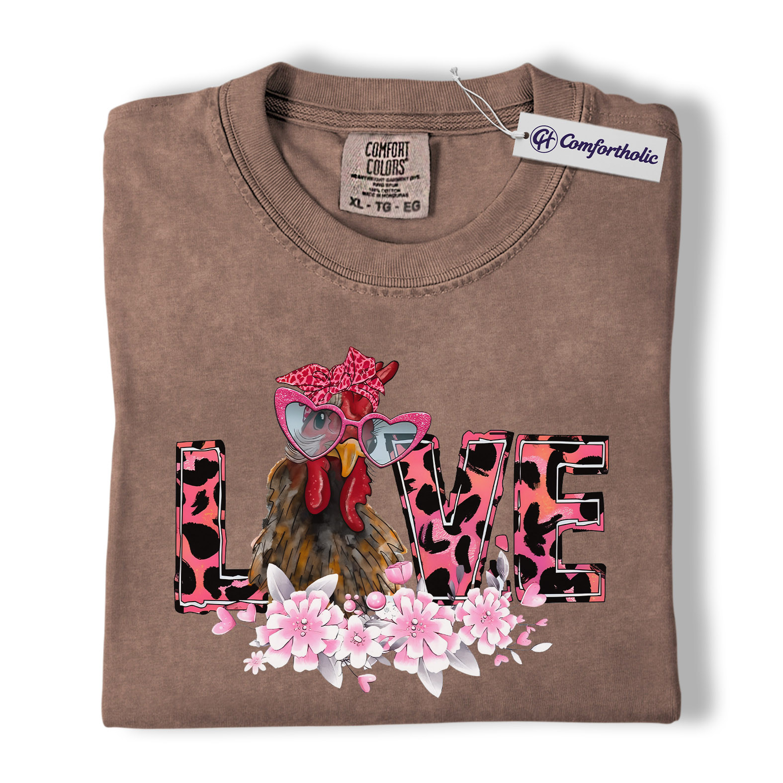 Valentine Chicken Love Shirt, Funny Farm Animal Graphic Tee, Cute Chicken Lover T-Shirt, Sweet Gift for Chicken Moms, Comfort Colors Shirt - Image 19