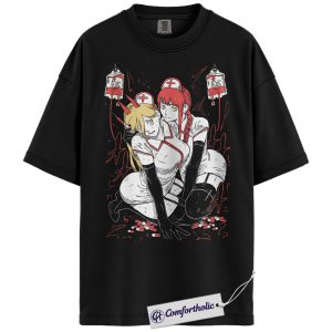 Power and Makima Shirt, Chainsaw Man Shirt, Anime Graphic Tee, Comfort Colors Shirt