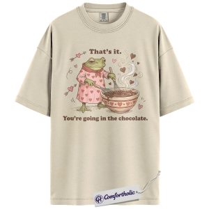 Frog Chocolate Meme Shirt, Cute Valentine Frog Baking Graphic Tee, Funny Love Frog Quote T-Shirt, Gift for Frog Lovers & Valentine Humor Fans, Comfort Colors Shirt