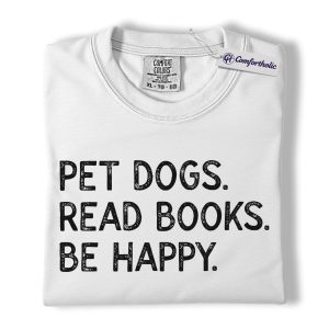 Alternative view of Pet Dogs Read Books Shirt, Funny Dog Lover Graphic Tee, Book Lover Dog Mom T-Shirt, Cute Gift for Readers & Pet Lovers, Comfort Colors Shirt