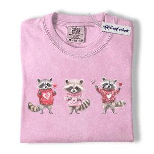 Valentine Raccoon Shirt, Cute Trash Panda Graphic Tee, Raccoon Lover T-Shirt, Valentine’s Day Gift for Animal Lovers, Comfort Colors Shirt