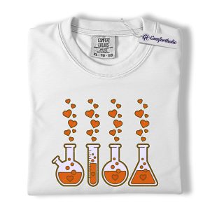 Alternative view of Chemistry Love Shirt, Cute Science Lab Beaker Graphic Tee, Valentine STEM Teacher T-Shirt, Gift for Chemistry Teachers & Science Lovers, Comfort Colors Shirt