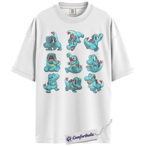 Alternative view of Totodile Shirt, Pokemon Shirt, PKM Shirt, Anime Graphic Tee, Comfort Colors Shirt