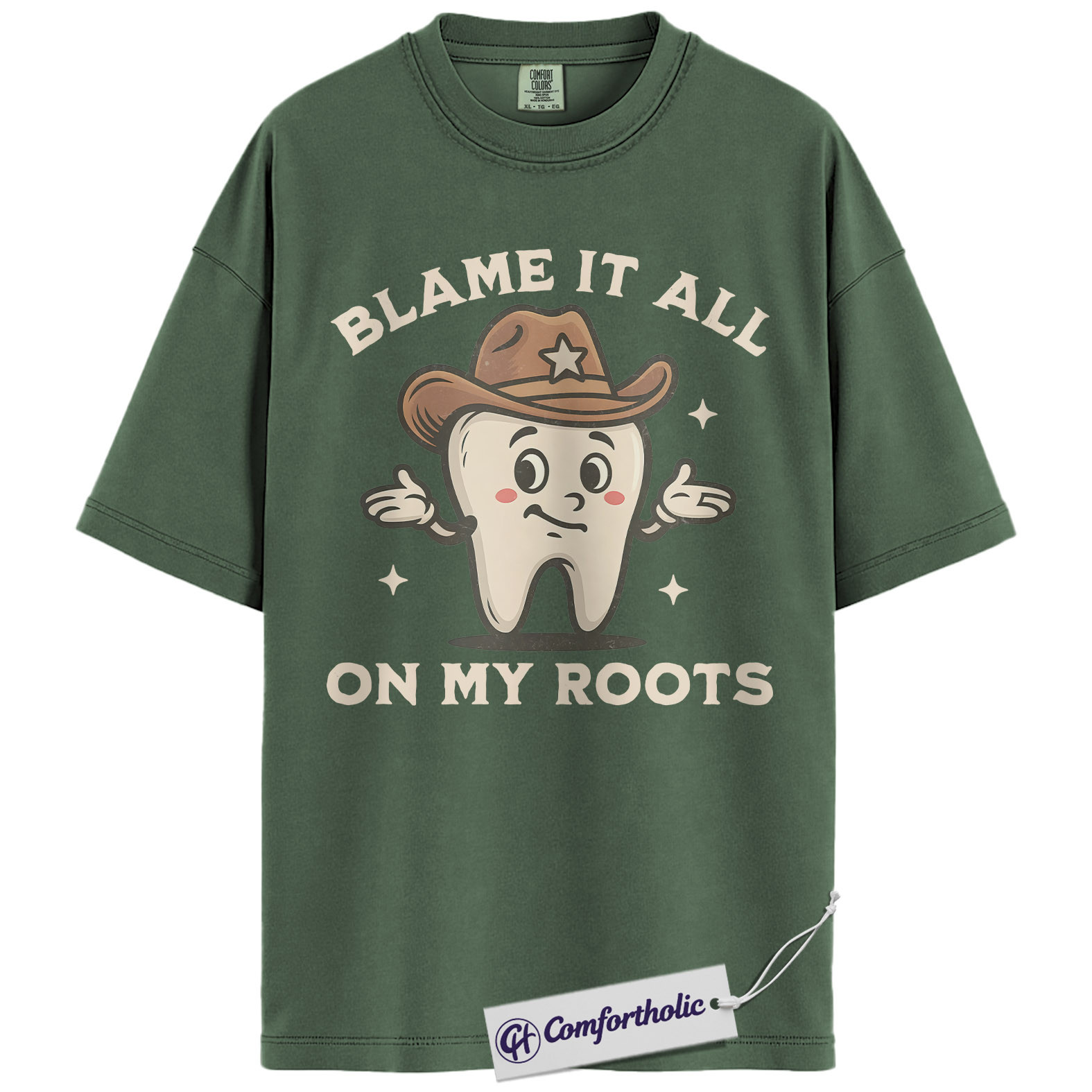 Funny Dentist Shirt, Cute Tooth Cowboy Graphic Tee, Dental Hygienist & Dental Assistant T-Shirt, Gift for Dental Pros, Comfort Colors Shirt - Image 5