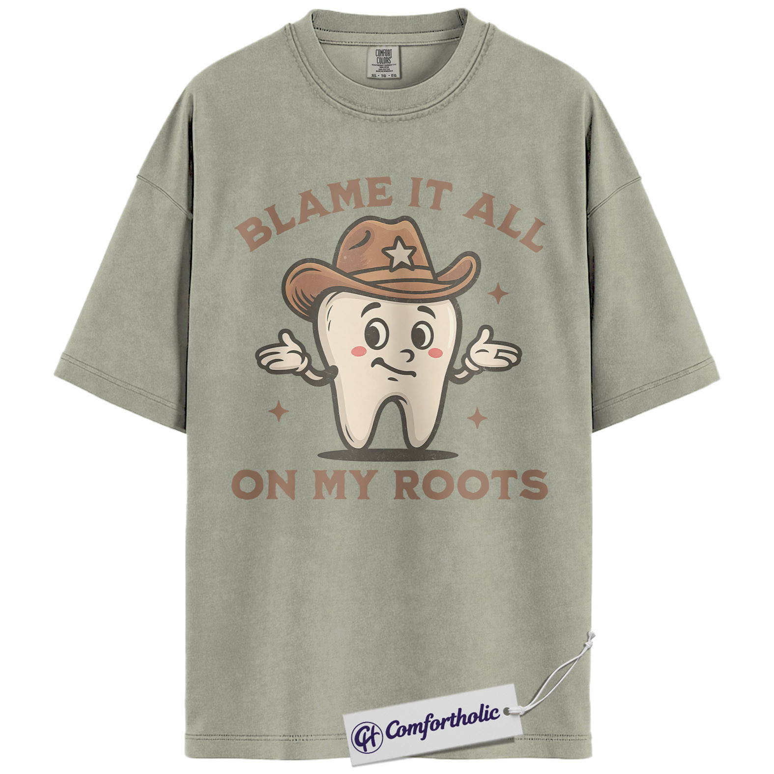 Funny Dentist Shirt, Cute Tooth Cowboy Graphic Tee, Dental Hygienist & Dental Assistant T-Shirt, Gift for Dental Pros, Comfort Colors Shirt - Image 6