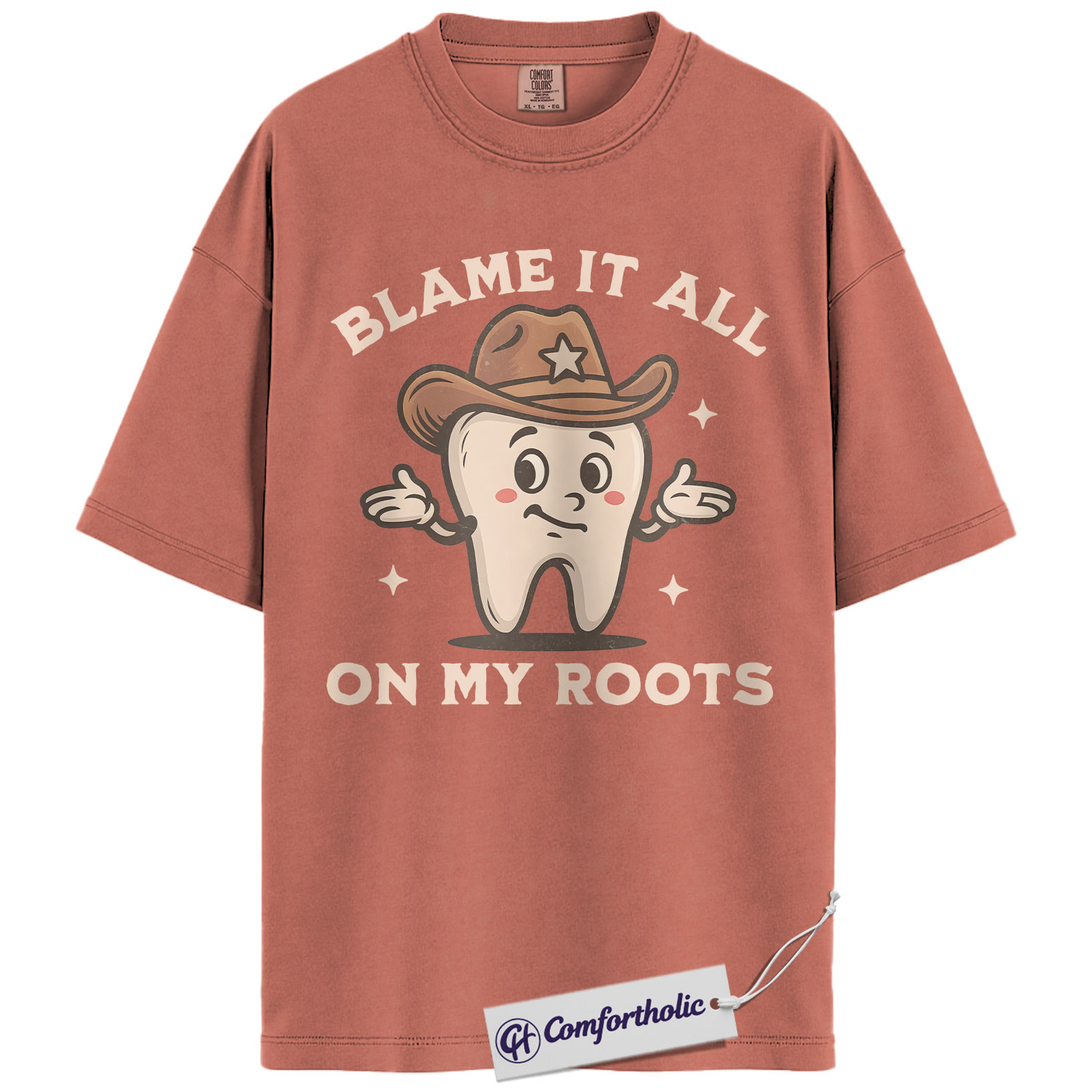 Funny Dentist Shirt, Cute Tooth Cowboy Graphic Tee, Dental Hygienist & Dental Assistant T-Shirt, Gift for Dental Pros, Comfort Colors Shirt - Image 7