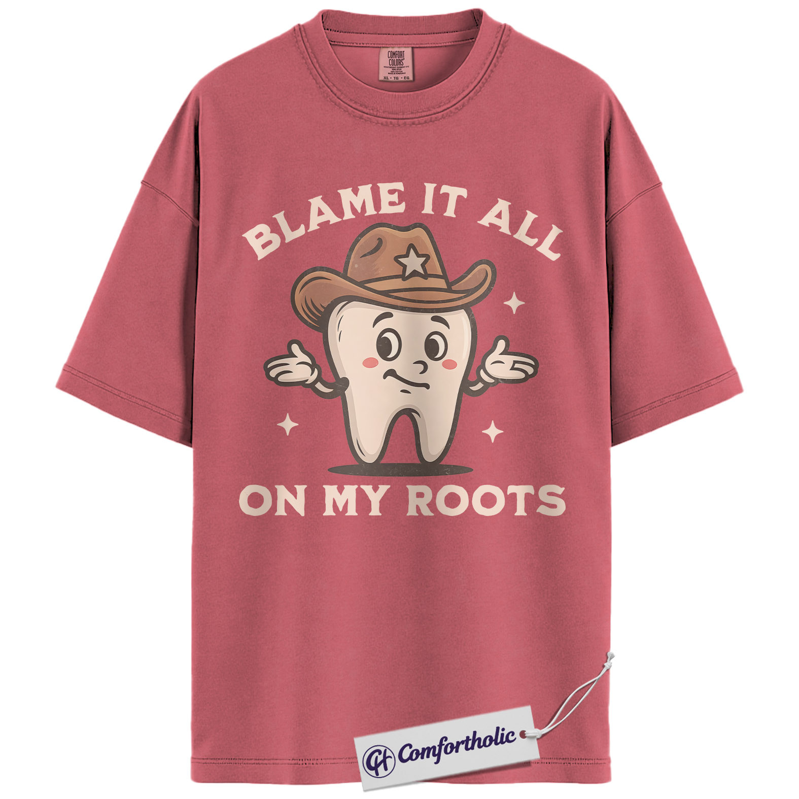 Funny Dentist Shirt, Cute Tooth Cowboy Graphic Tee, Dental Hygienist & Dental Assistant T-Shirt, Gift for Dental Pros, Comfort Colors Shirt - Image 9
