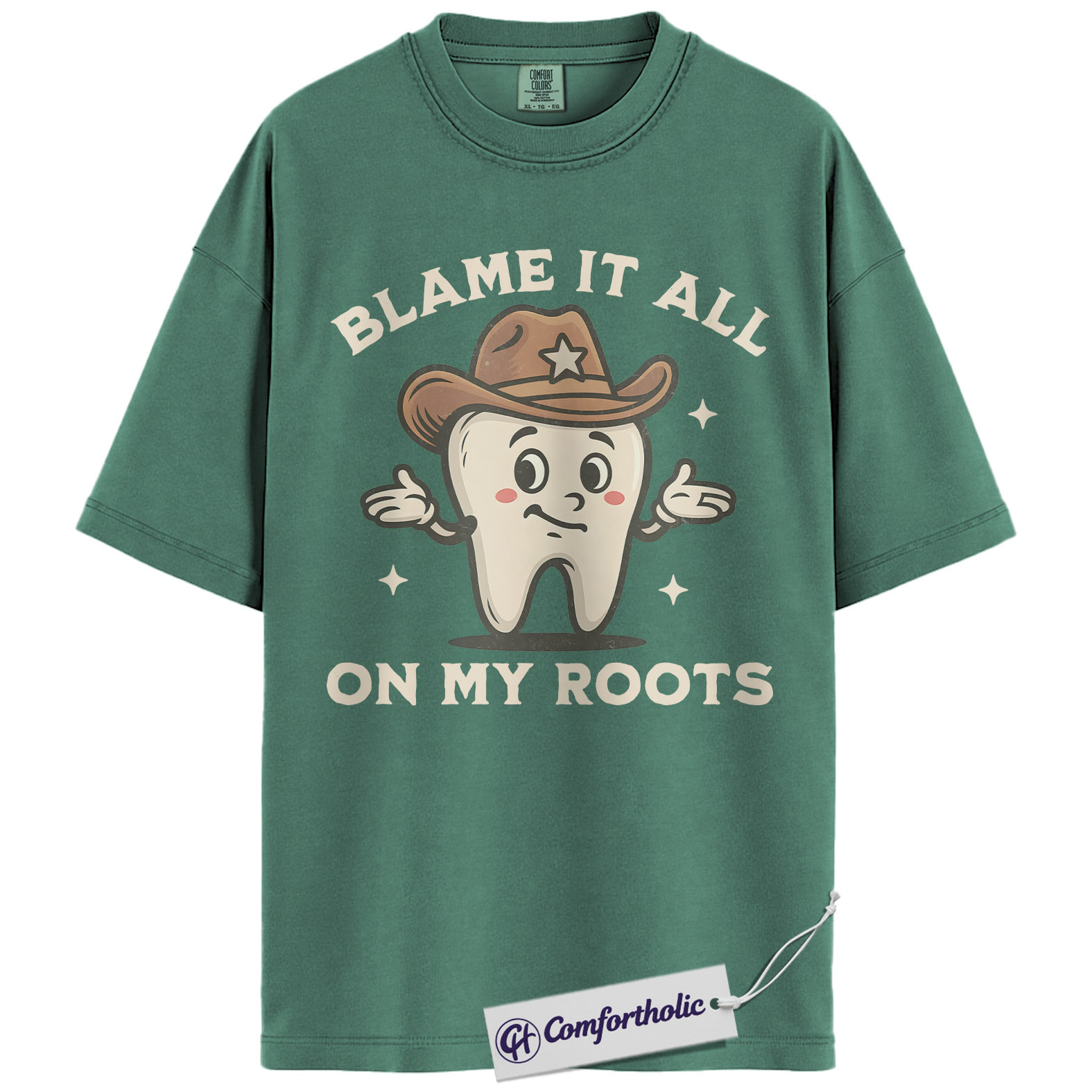 Funny Dentist Shirt, Cute Tooth Cowboy Graphic Tee, Dental Hygienist & Dental Assistant T-Shirt, Gift for Dental Pros, Comfort Colors Shirt - Image 10