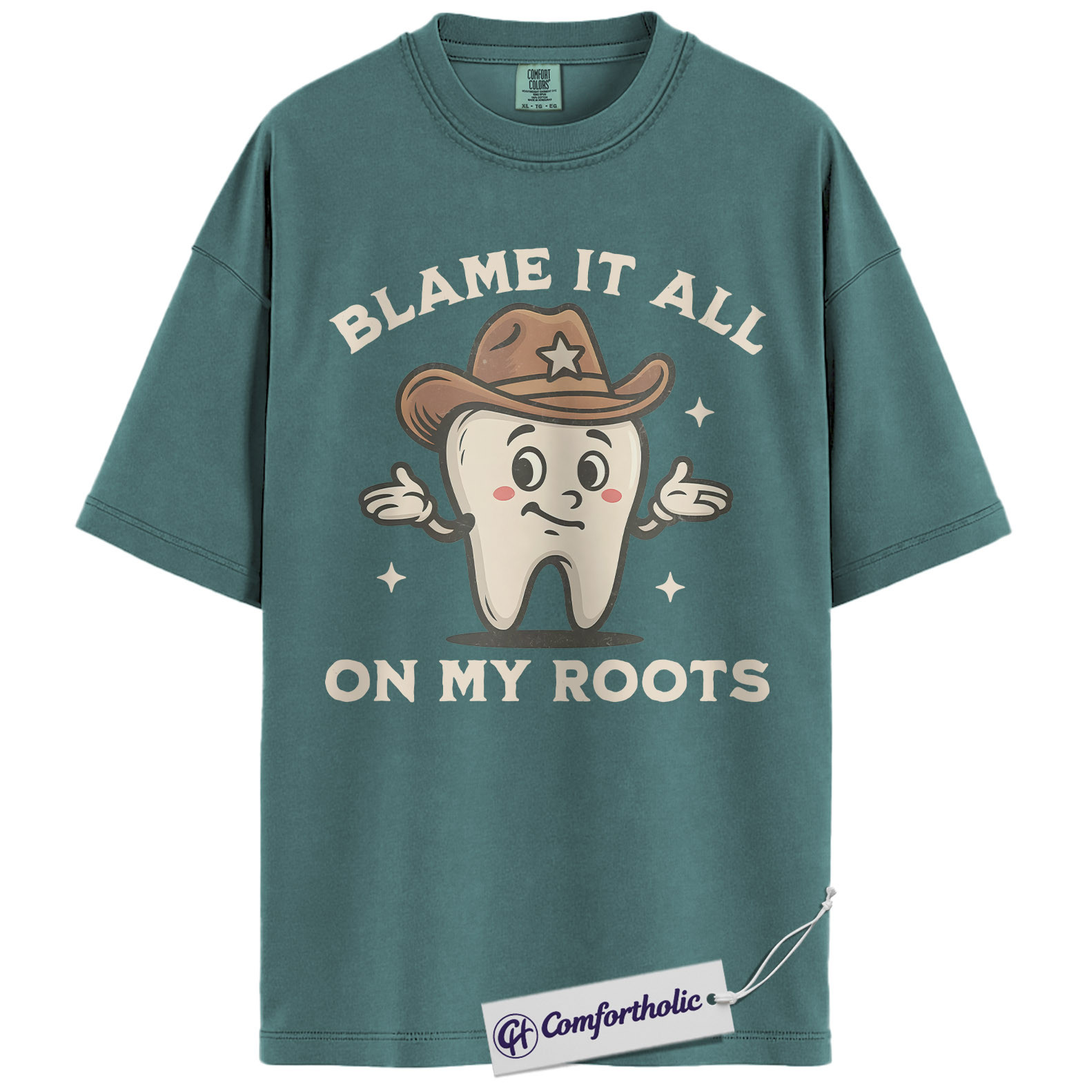 Funny Dentist Shirt, Cute Tooth Cowboy Graphic Tee, Dental Hygienist & Dental Assistant T-Shirt, Gift for Dental Pros, Comfort Colors Shirt - Image 11