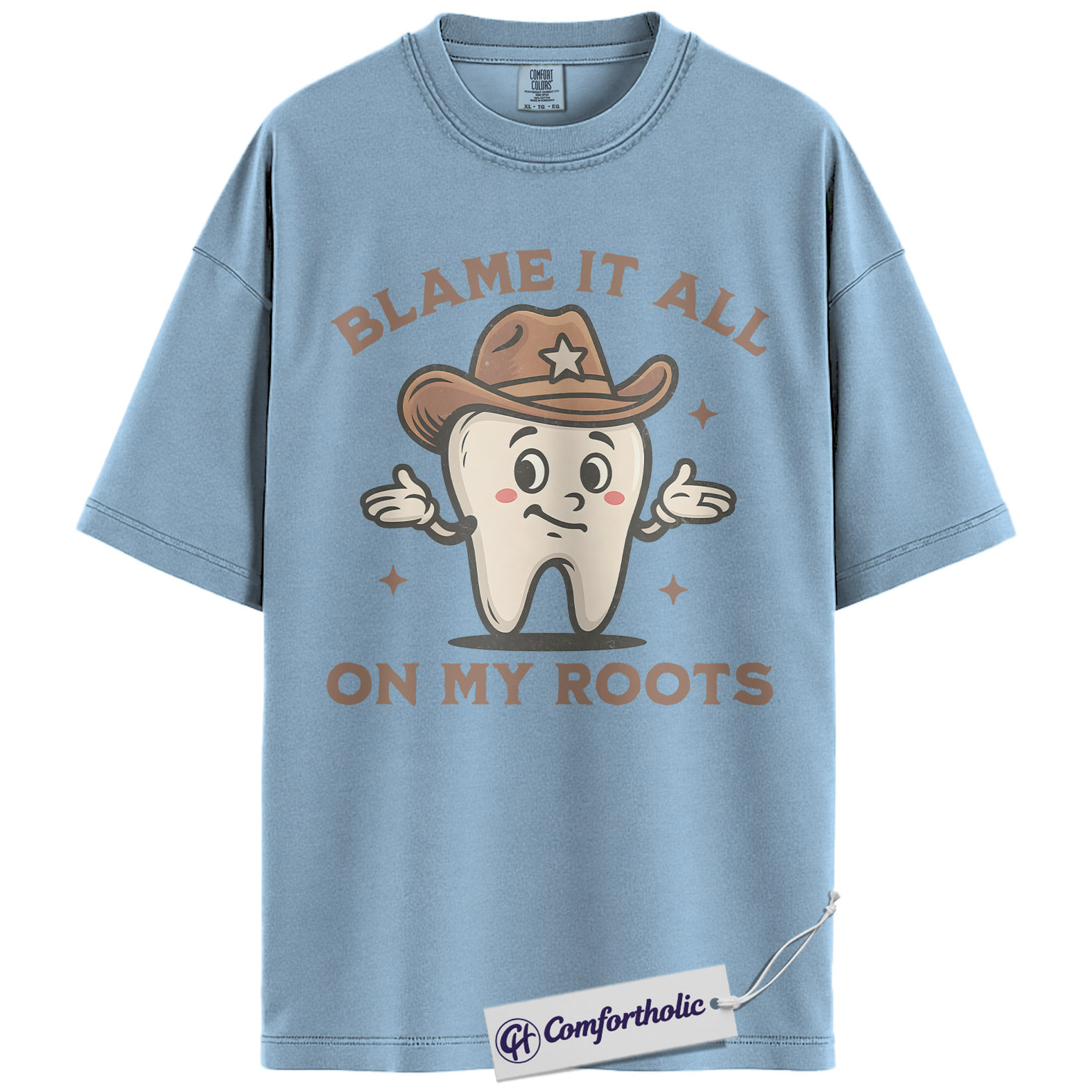 Funny Dentist Shirt, Cute Tooth Cowboy Graphic Tee, Dental Hygienist & Dental Assistant T-Shirt, Gift for Dental Pros, Comfort Colors Shirt - Image 14