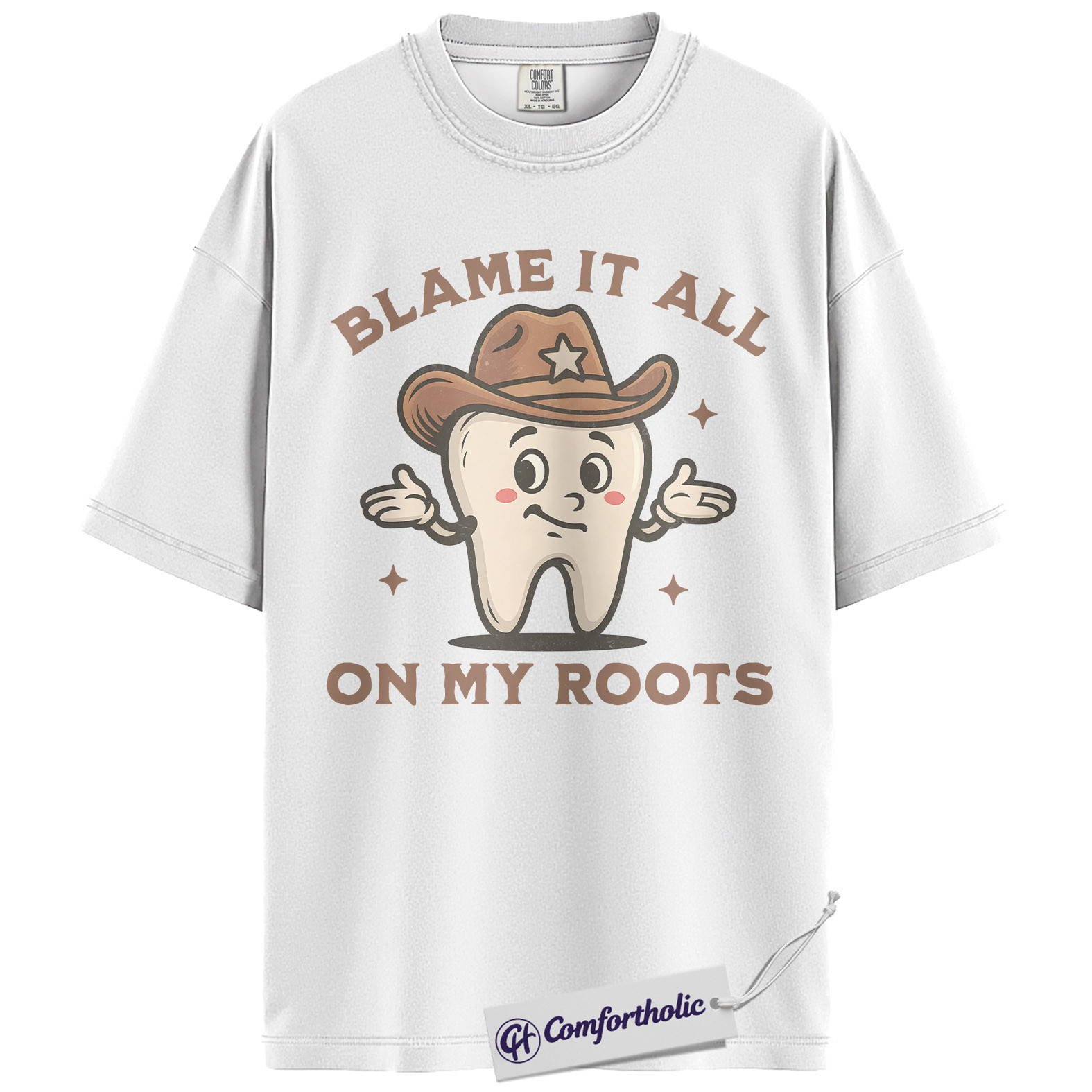 Funny Dentist Shirt, Cute Tooth Cowboy Graphic Tee, Dental Hygienist & Dental Assistant T-Shirt, Gift for Dental Pros, Comfort Colors Shirt - Image 2