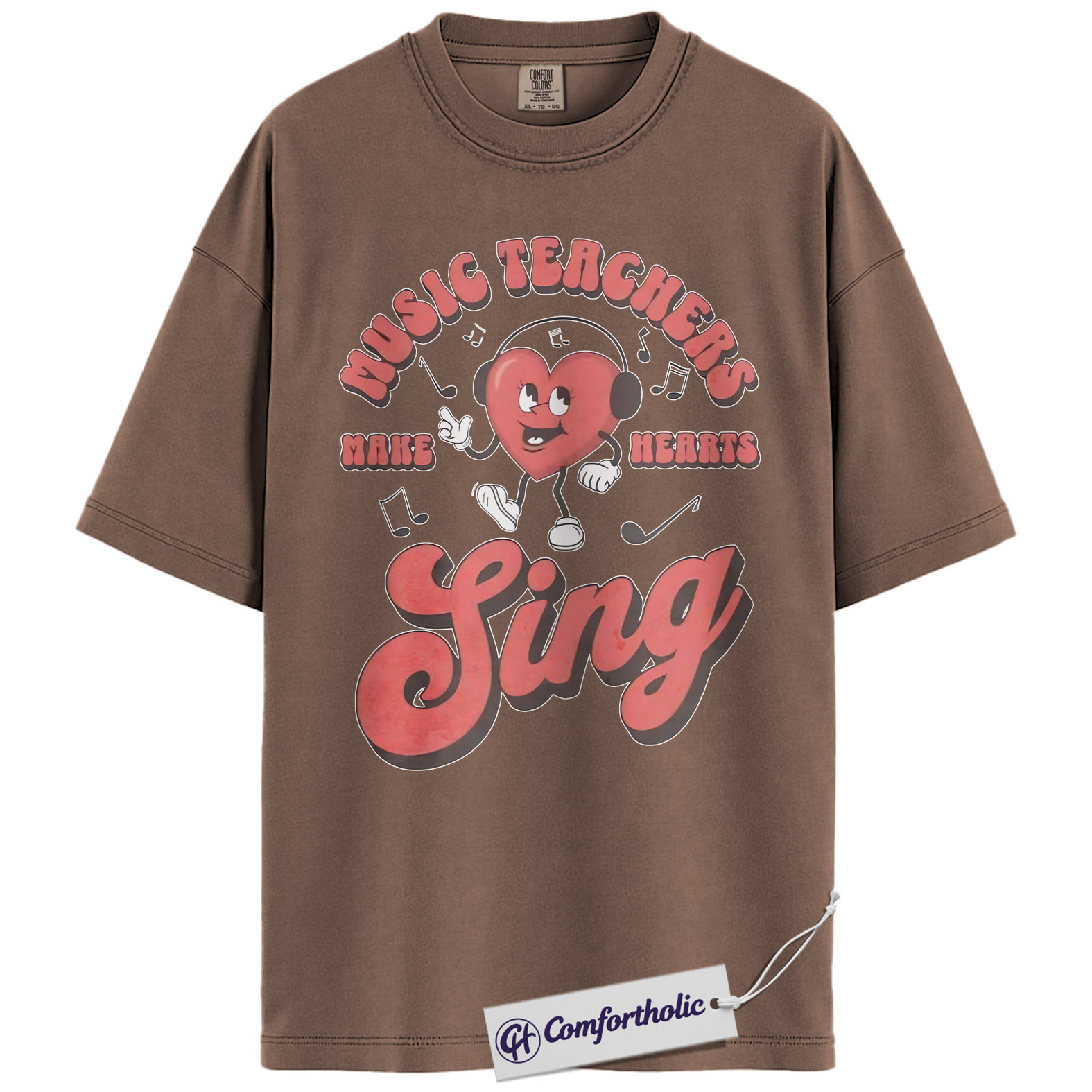 Music Teacher Shirt, Retro Singing Heart Graphic Tee, Choir & Band Teacher T-Shirt, Valentine’s Day Gift for Music Teachers, Comfort Colors Shirt - Image 19