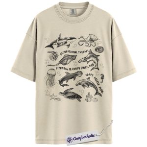 Occupational Therapy Shirt, Ocean Sea Life Graphic Tee, Occupational Therapist T-Shirt, Appreciation Gift for Therapists & OT Students, Comfort Colors Shirt