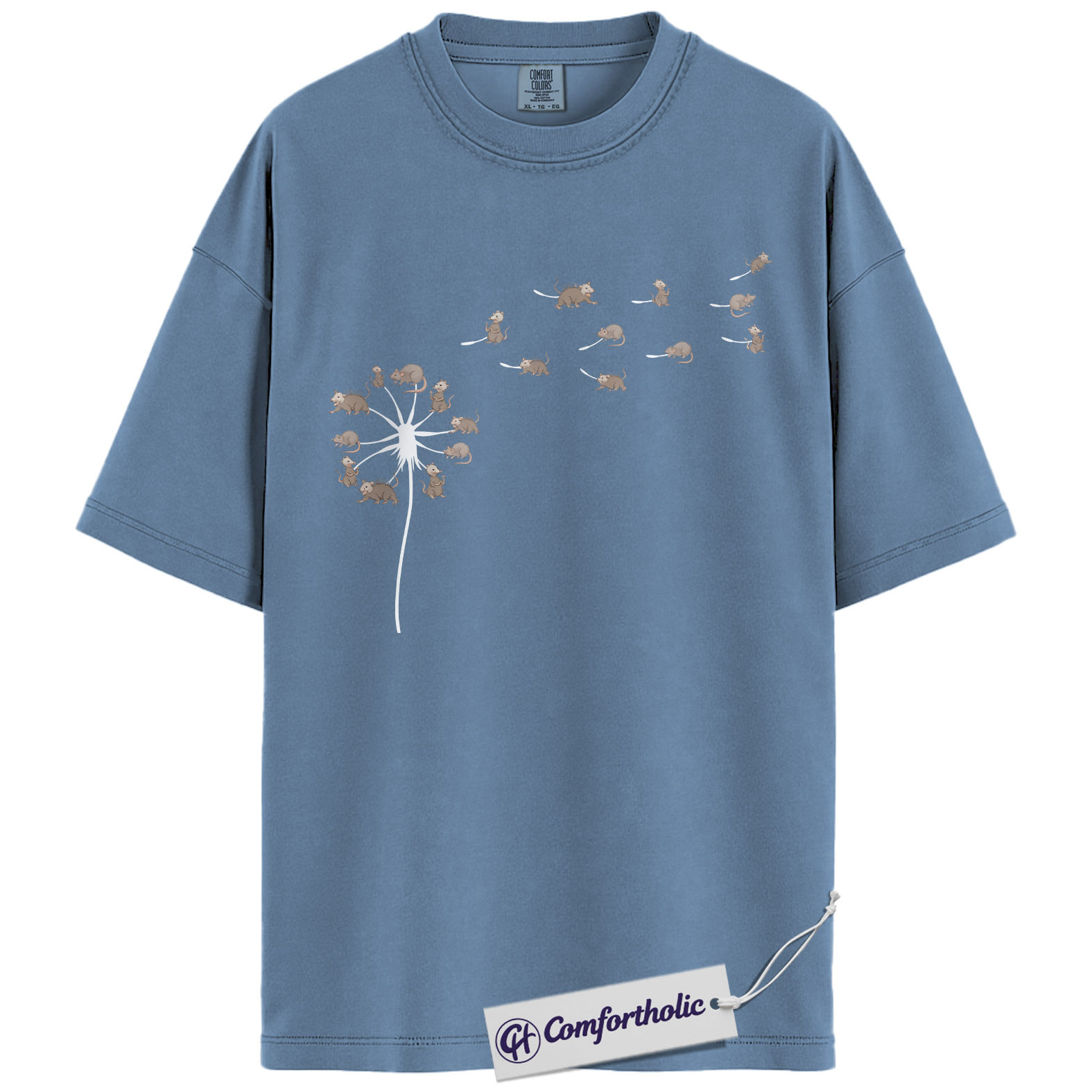 Opossum Dandelion Shirt, Minimalist Animal Graphic Tee, Funny Possum Lover T-Shirt, Cute Gift for Opossum Fans & Animal Lovers, Comfort Colors Shirt - Image 17