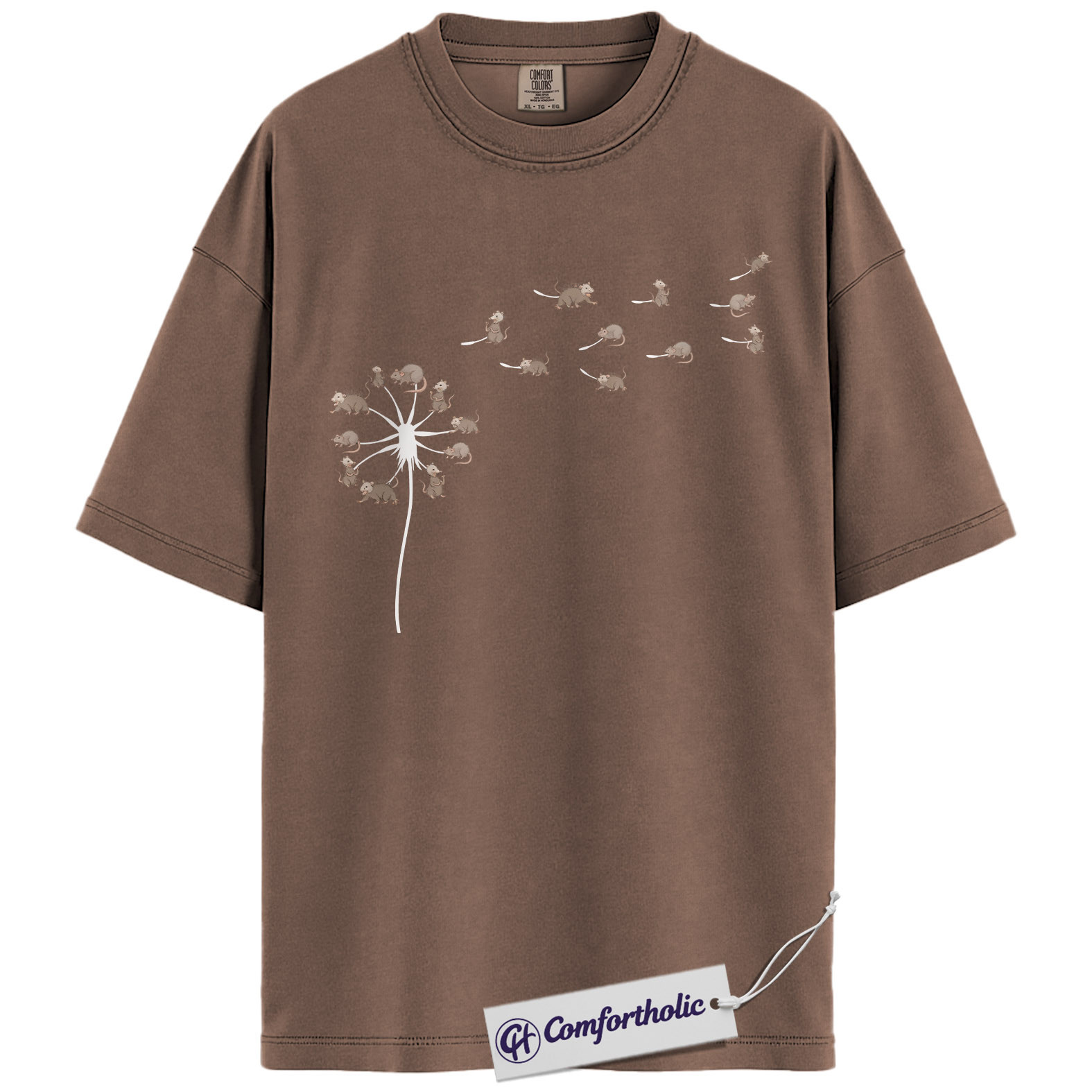 Opossum Dandelion Shirt, Minimalist Animal Graphic Tee, Funny Possum Lover T-Shirt, Cute Gift for Opossum Fans & Animal Lovers, Comfort Colors Shirt - Image 19
