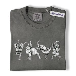 Elephant Yoga Shirt, Funny Yoga Pose Graphic Tee, Animal Lover Yoga T-Shirt, Gift for Yoga Teachers & Yoga Moms, Comfort Colors Shirt
