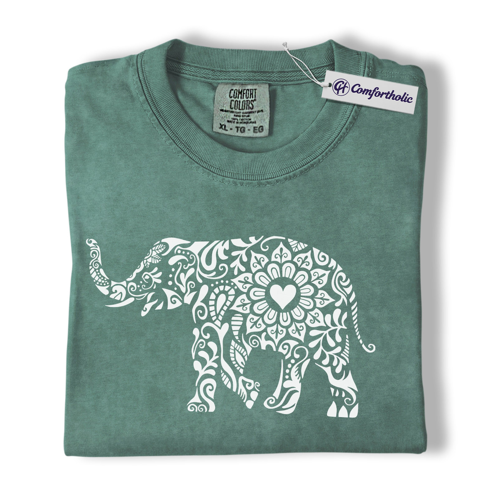 Boho Elephant Shirt, Mandala Floral Graphic Tee, Elephant Lover T-Shirt, Gift for Animal Lovers, Comfort Colors Shirt - Image 11