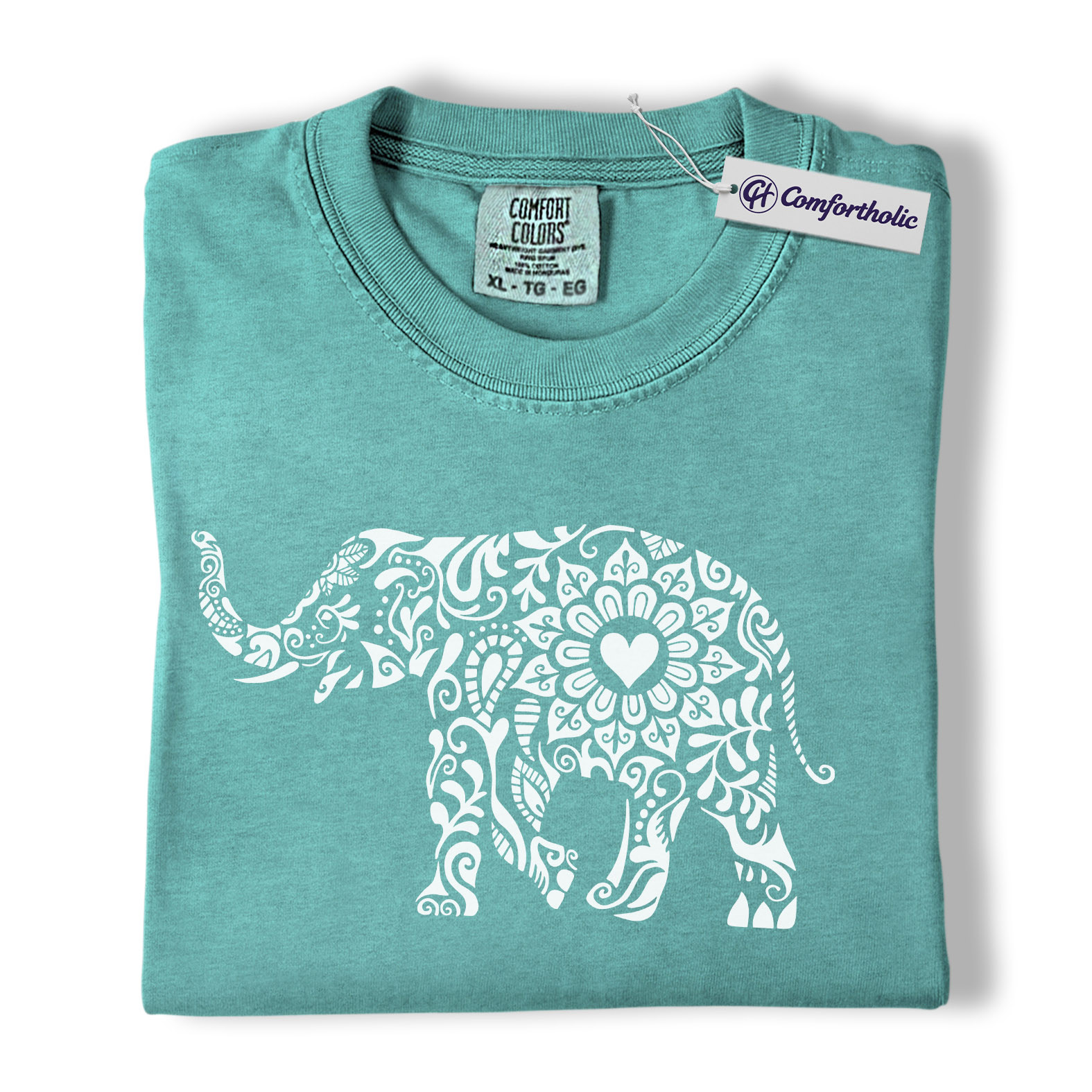 Boho Elephant Shirt, Mandala Floral Graphic Tee, Elephant Lover T-Shirt, Gift for Animal Lovers, Comfort Colors Shirt - Image 14