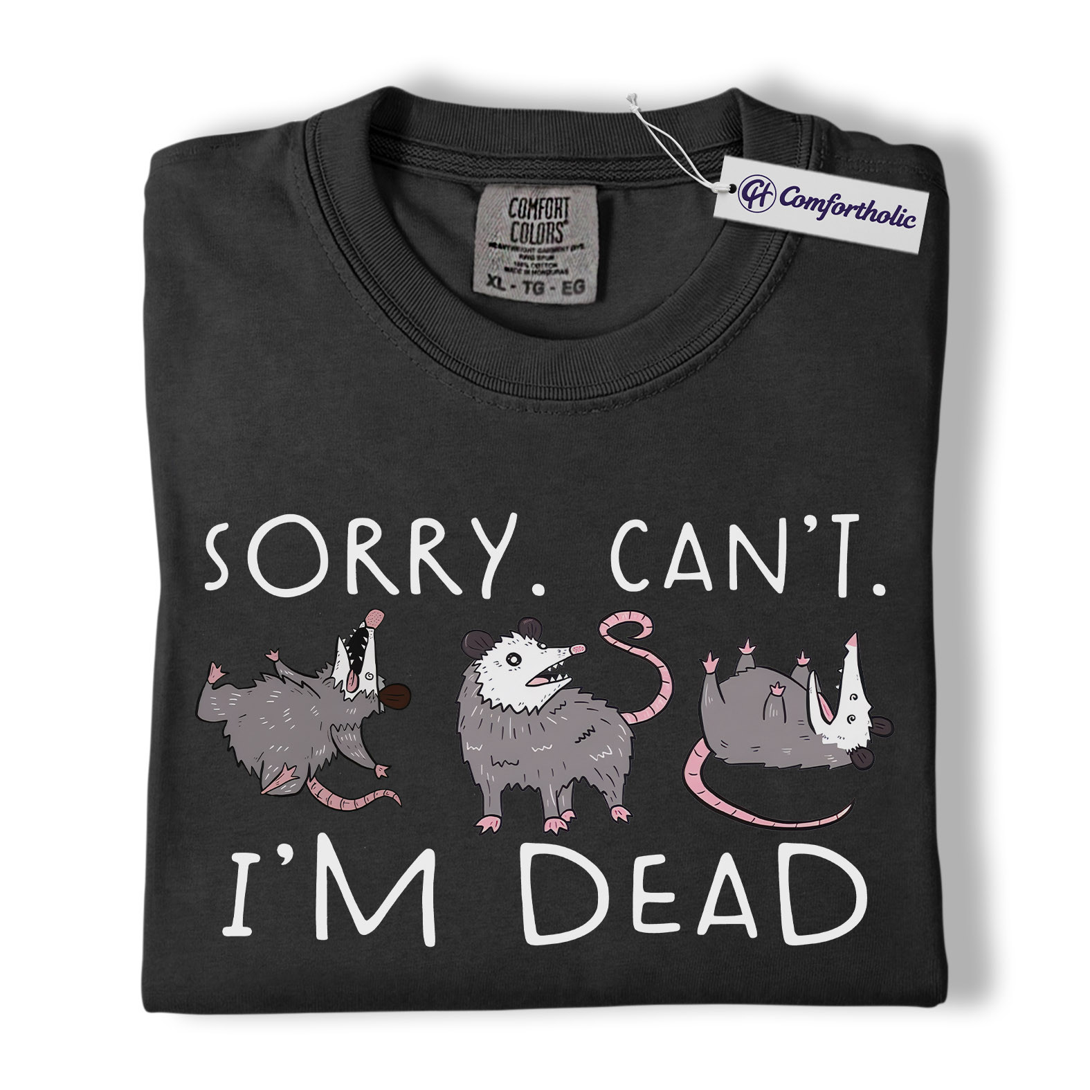 Funny Opossum Shirt, Playing Dead Meme Graphic Tee, Possum Lover T-Shirt, Cute Gift for Animal Lovers & Nature Fans, Comfort Colors Shirt - Image 3