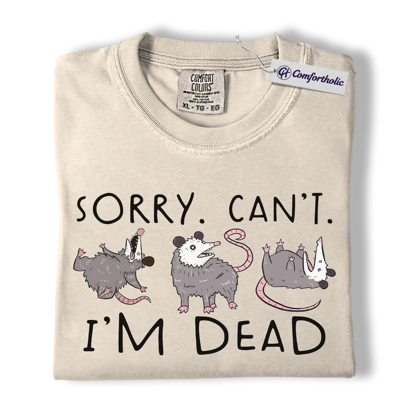 Funny Opossum Shirt, Playing Dead Meme Graphic Tee, Possum Lover T-Shirt, Cute Gift for Animal Lovers & Nature Fans, Comfort Colors Shirt - Image 5