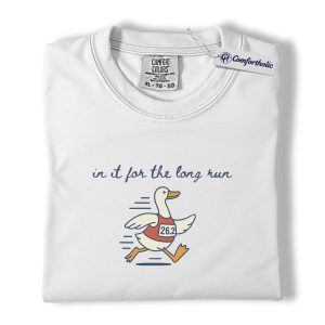 Alternative view of Marathon Goose Shirt, Funny Running Goose Graphic Tee, 26.2 Runner T-Shirt, Marathon Gift for Runners & Running Club Fans, Comfort Colors Shirt