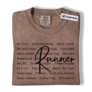 Runner Mindset Shirt, Motivational Typography Graphic Tee, Marathon Training T-Shirt, Gift for Runners & Track Team Athletes, Comfort Colors Shirt