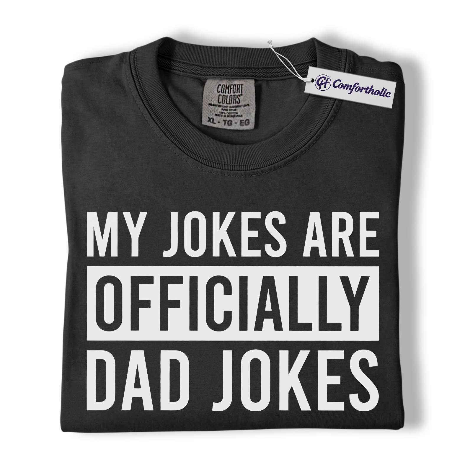 Dad Jokes Shirt, Bold Typography Funny Quote Graphic Tee, Classic Dad Humor T-Shirt, Gift for Fathers & Father’s Day Lovers, Comfort Colors Shirt