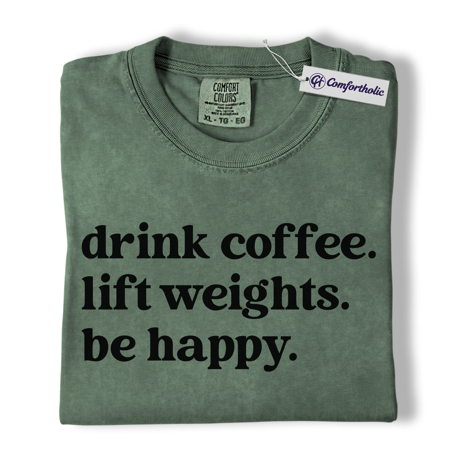 Coffee Gym Shirt, Minimalist Motivational Quote Graphic Tee, Weightlifting Workout T-Shirt, Gift for Gym Lovers & Fitness Addicts, Comfort Colors Shirt - Image 6
