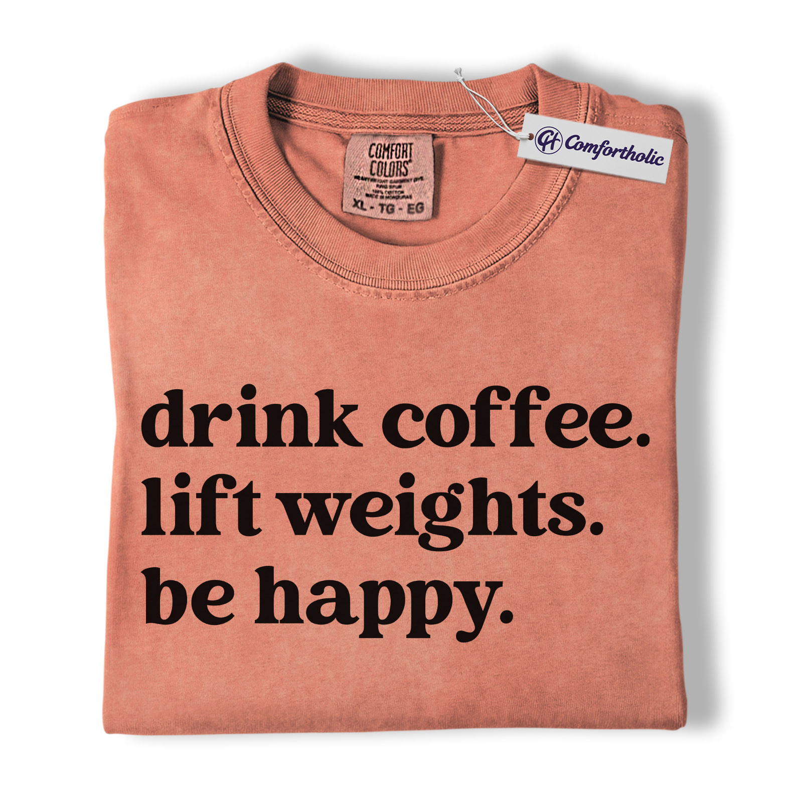 Coffee Gym Shirt, Minimalist Motivational Quote Graphic Tee, Weightlifting Workout T-Shirt, Gift for Gym Lovers & Fitness Addicts, Comfort Colors Shirt - Image 8