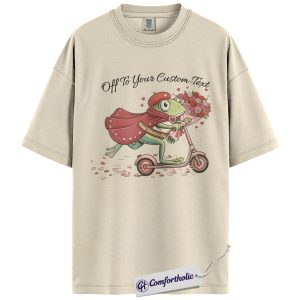 Valentine Frog Shirt, Cute Flower Delivery Graphic Tee, Romantic Animal Lover T-Shirt, Valentine’s Day Gift for Her, Comfort Colors Shirt