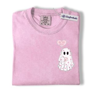 Be My Boo Shirt, Cute Valentine Ghost Graphic Tee, Spooky Valentine T-Shirt, Valentine’s Day Gift for Couples & Halloween Lovers, Comfort Colors Shirt
