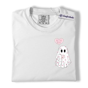 Alternative view of Be My Boo Shirt, Cute Valentine Ghost Graphic Tee, Spooky Valentine T-Shirt, Valentine’s Day Gift for Couples & Halloween Lovers, Comfort Colors Shirt