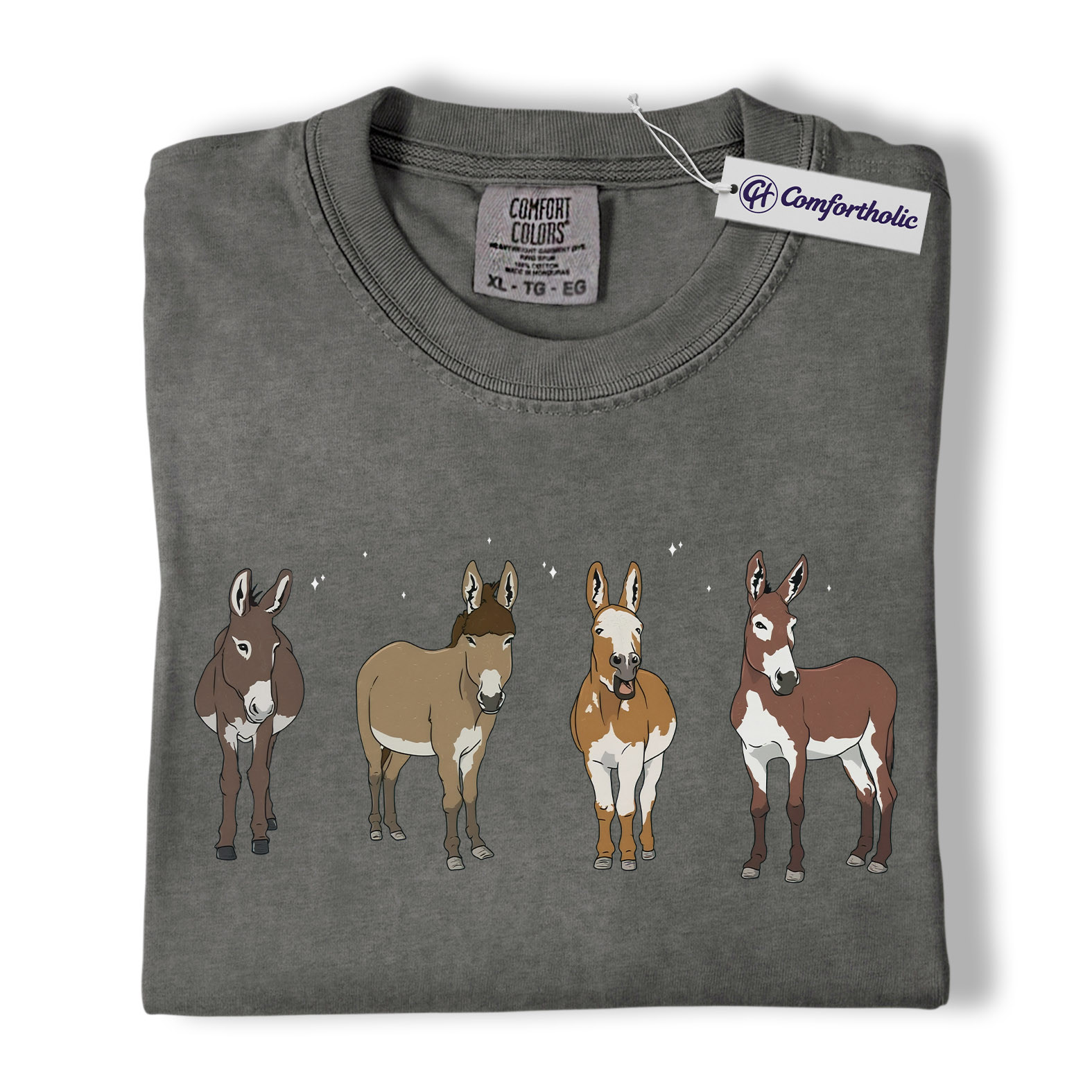 Donkey Shirt, Cute Farm Animal Graphic Tee, Mini Donkey Mom T-Shirt, Barnyard Gift for Donkey Lovers, Comfort Colors Shirt - Image 4
