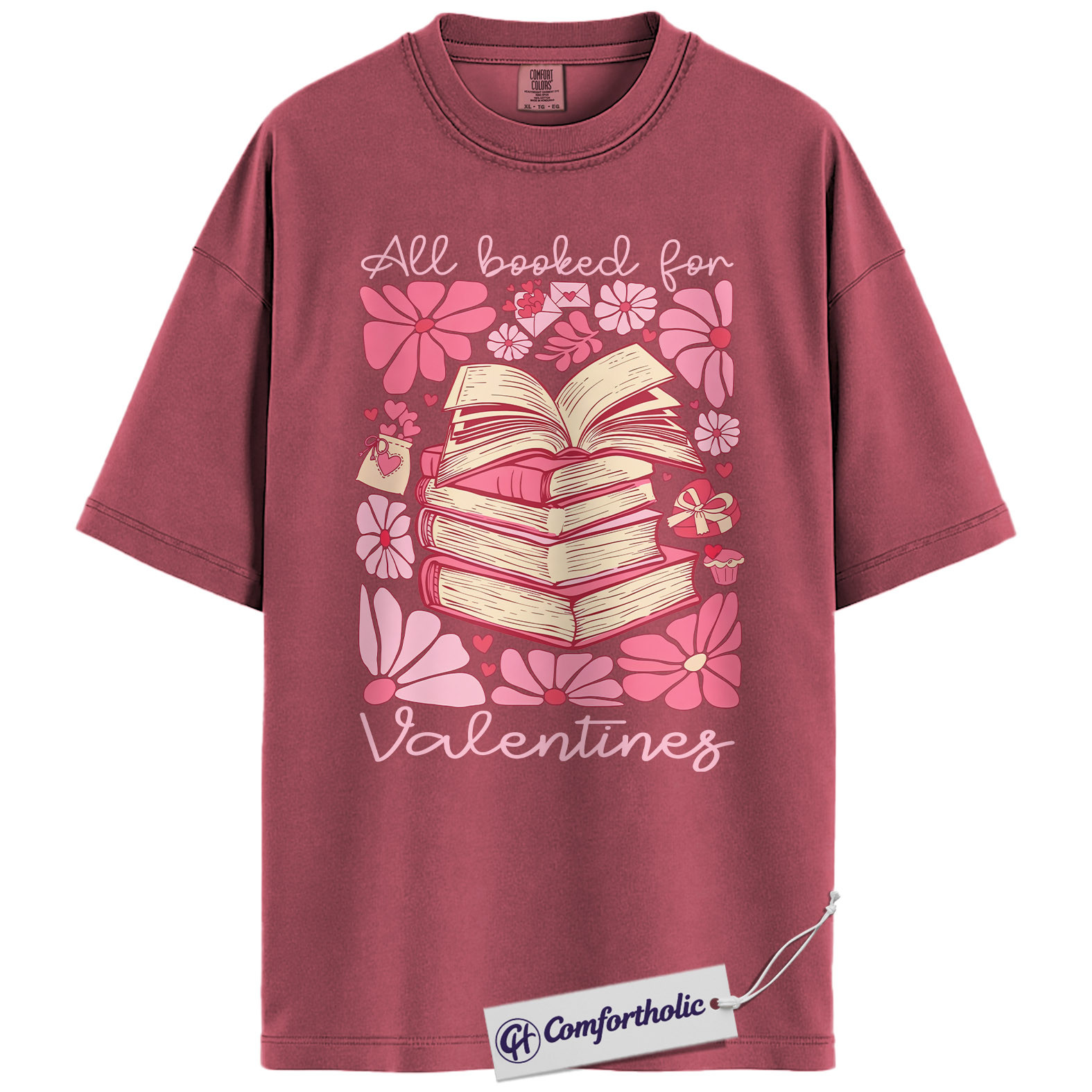 Book Lover Valentine Shirt, Cute Bookish Graphic Tee, All Booked for Valentine’s Day T-Shirt, Gift for Readers & Bookworms, Comfort Colors Shirt - Image 18