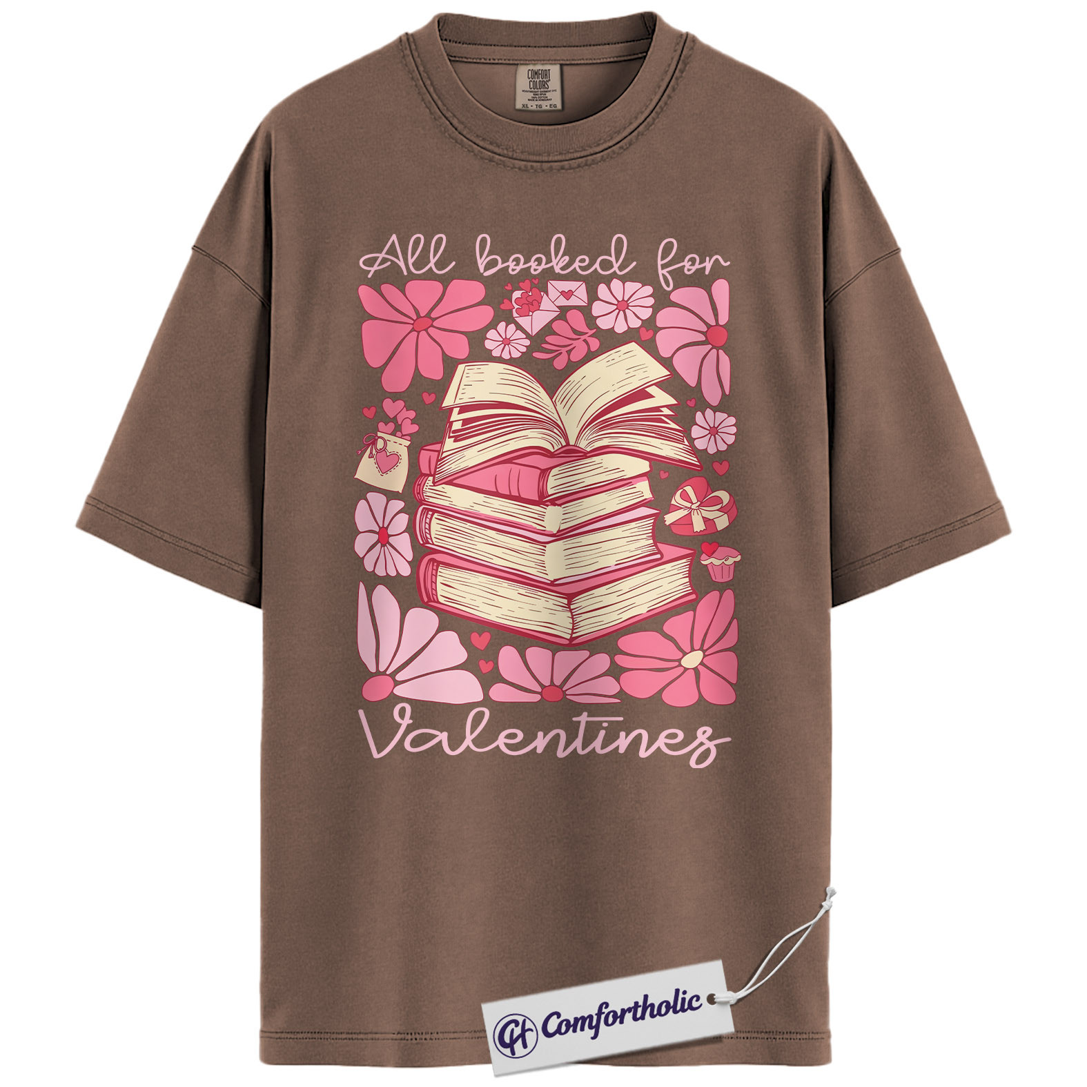 Book Lover Valentine Shirt, Cute Bookish Graphic Tee, All Booked for Valentine’s Day T-Shirt, Gift for Readers & Bookworms, Comfort Colors Shirt - Image 19