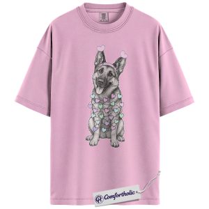 German Shepherd Valentine Shirt, Cute Heart Dog Graphic Tee, German Shepherd Dog Mom T-Shirt, Valentine’s Day Gift for Dog Lovers, Comfort Colors Shirt