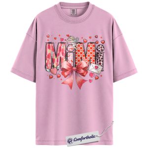 Mimi Valentine Shirt, Cute Bow Hearts Graphic Tee, Grandma Valentine’s T-Shirt, Valentine’s Day Gift for Mimi, Comfort Colors Shirt